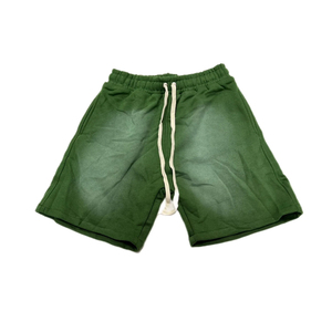 Unisex Gradient <b>Bleached</b> Effect Fleece Shorts with Elastic Waist and Drawstring Perfect for Summer Casual Beach Lounge - Product Image 5