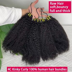 1/3/4 Pezzi di Ciocche di Capelli Ricci <span class=keywords><strong>Afro</strong></span> Indiani, <span class=keywords><strong>Extension</strong></span> di Capelli Umani Remy Naturali, 10-30 Pollici, Ricci <span class=keywords><strong>Afro</strong></span> 4B 4C - Product Image 6