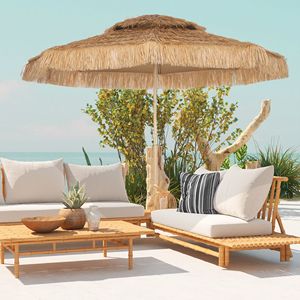 Ombrellone da Esterno Hula Thatched Tiki da 3 Metri con 8 Stecche, Protezione UPF30+, per Giardino, Cortile, Terrazza, Piscina, Aspetto Naturale - Product Image 2