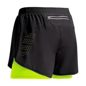 Shorts de sport de compression personnalisés pour hommes avec doublure et poche – Vente en gros, motif uni, pour l'été et la course à pied - Product Image 2