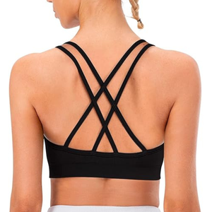 Women <b>Racerback</b> Breathable Sports <b>Bra</b> Quick Dry High Support Seamless Yoga Gym Running Front Logo - Product Image 3