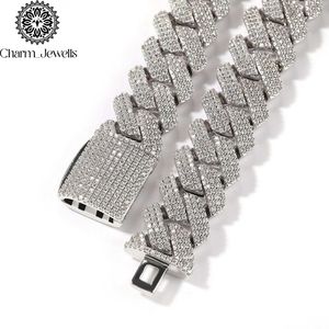 Collier pour homme en moissanite Charm Jewells, plaqué or 14 carats, chaîne à maillons style hip-hop, coupe brillante, boule en argent, certifié IGI, idéal pour les fêtes - Product Image 3