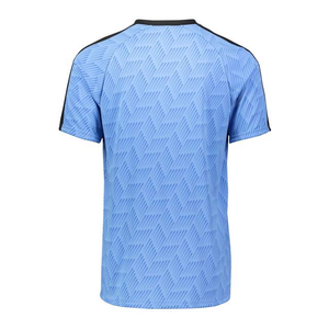 Maillot de football à manches courtes pour homme, bleu clair, imprimé géométrique, col rond, polyester respirant, vêtements de sport - Product Image 5