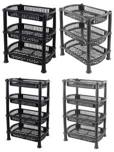 Chariot de cuisine en métal à 3 niveaux de qualité supérieure avec paniers ventilés et finition thermolaquée antirouille, rangement polyvalent - Product Image 2