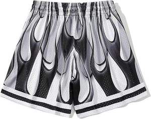 Shorts unisexes Hnz à rayures imprimées en spandex, avec cordon de serrage, taille élastique, coupe ample, pour la course à pied et la gym - Product Image 6