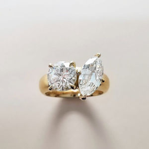 IGI Lab Grown Cut Diamond Vintage 14K Amarillo Boda/Anillo de compromiso Unisex Fine White Gold Prong Set Fiesta de aniversario-Worthy - Product Image 1