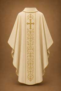 Casulla Bordada Católica, Casulla Bordada Personalizada para Iglesia, Casulla Tradicional Católica Bordada - Product Image 6