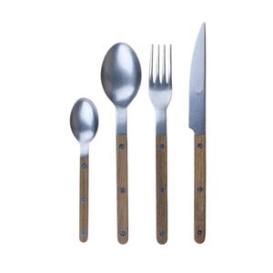 Juego de Cubiertos de Acero Inoxidable con Mango de Madera Premium, Vajilla Ecológica, Diseño Moderno, Cuchillo, Tenedor y Cuchara con Acabado Espejo - Product Image 5