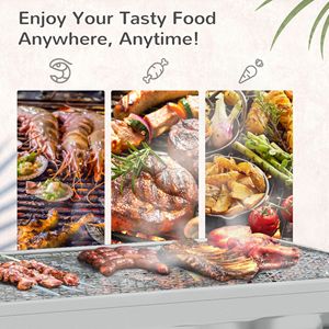 Griglia per Barbecue portatile in acciaio inox da 28 \ "Design pieghevole per Shish Kabob da campeggio-argento - Product Image 6
