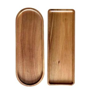 Wholesale Natural Bamboo Wooden <b>Small</b> Custom Serving Tray with Handles Dishwasher <b>Safe</b> Reusable American Style Tableware - Product Image 4