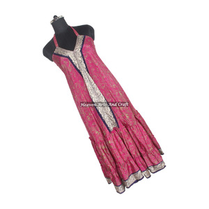 Nuevo Vestido de Seda Sari para Mujer, Compra en Línea Directamente del Fabricante, Vestido de Noche Elegante sin Mangas para Damas - Product Image 1