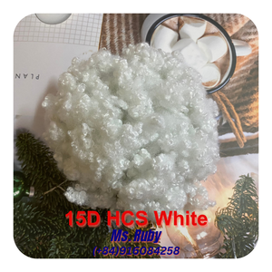 Vente en gros de rembourrage en fibres de polyester 100% recyclées, blanches, creuses, conjuguées et siliconées 15D HCS pour oreillers, couettes et couvertures - Product Image 5