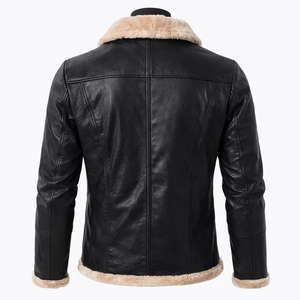 Blouson Aviateur Homme Marron en Similicuir Vieilli Imperméable Respirant Doublure Polyester Écologique Panneaux Personnalisés Style Motard - Product Image 2