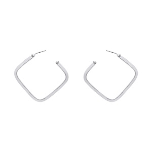 Pendientes de Aro Abiertos Cuadrados Geométricos de Plata de Ley 925 al por Mayor, Joyería Fina, Memoria Jewels - Product Image 3