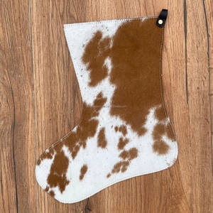 Bas de vacances de Noël de haute qualité faits à la main en cuir de vachette usiné occidental maman décoration de la maison de Noël bas - Product Image 5