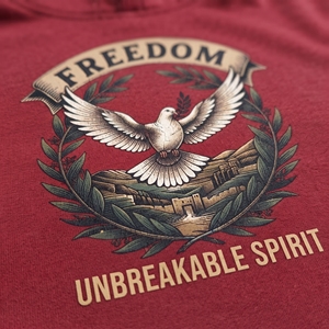 <b>Men</b> <b>Red</b> Solid 100% Cotton Hoodie Freedom Unbreakable Spirit Pullover <b>Fleece</b> Hooded Sweatshirt Unisex Casual OEM Service - Product Image 6