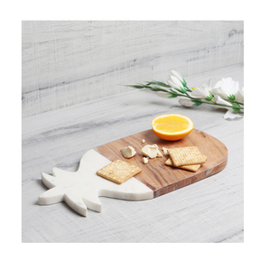 Planche à découper de luxe en bois d'acacia et marbre, planche à découper en bois d'acacia naturel avec plaque de marbre carrée, écologique - Product Image 5