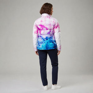 Veste matelassée imprimée haut de gamme OEM pour femme, vêtement décontracté personnalisé pour femme, coupe-vent avec fermeture éclair et poches latérales, manteau pour femme - Product Image 3