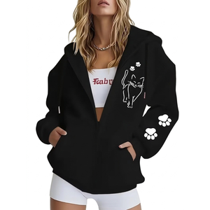 Sudaderas con Capucha Personalizadas con Estampado Puff para Mujer, Sudaderas Extra Grandes Lisas - Product Image 1
