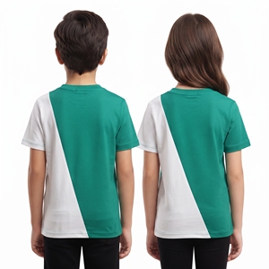 Camiseta Moderna de Dos Tonos con Cuello en V para Niños, Camiseta de Manga Corta Unisex, Tops Casuales para el Tiempo Libre - Product Image 2