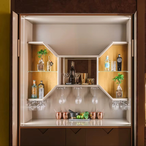 Solviera Contemporary Home <b>Bar</b> Cabinet Luxury Liquor Organizer with Wine Rack - Product Image 1