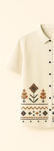 Chemise décontractée à manches courtes pour homme, col rabattu, chemises d'été - Product Image 3