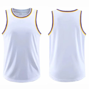 Débardeur de basket-ball unisexe noir à col rond sans manches en polyester anti-humidité, vêtement de sport pour adulte, coupe classique - Product Image 2