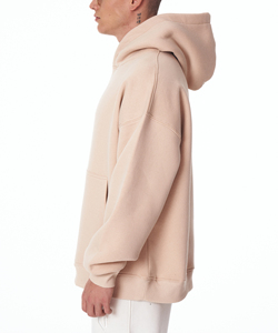 Sudadera con capucha de punto oversize para hombre, con hombros caídos, de algodón 100% de alto gramaje, con media cremallera, estilo casual de moda para otoño. - Product Image 4