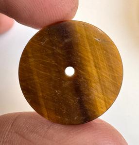 Esfera de reloj de piedra ojo de tigre natural de 28,50 mm, disco redondo para la fabricación de relojes - Product Image 3