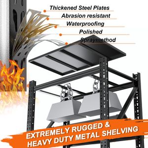Étagères industrielles robustes réglables à 4 niveaux de 31,5 pieds, capacité de 2500 lb, unités d'étagères métalliques pour garage, grand espace de rangement pour entrepôt - Product Image 4