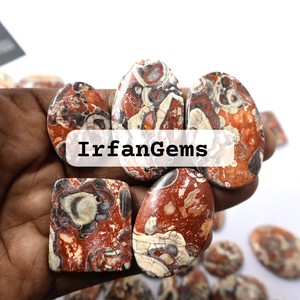 Venta al por mayor cabujón de jaspe de hongo natural ambos lados pulido joyería de cristal curativo piedras preciosas sueltas baratas ambos lados pulidos - Product Image 2