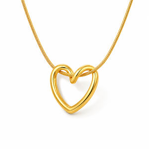 Collier Pendentif Cœur Délicat Plaqué Or Classique en Argent 925 Acier Inoxydable, Bijoux Style Minimaliste Certifié pour Enfants - Product Image 3