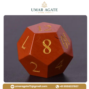 Ensemble de dés de D&D en jaspe rouge naturel sculpté à la main de luxe, 7 pièces, polyédriques, vente en gros - Product Image 5
