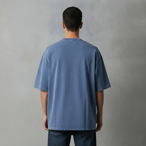 New Arrival Customized Short Sleeve Men's T-Shirts 100% Cotton Summer wear Hip Hop Loose Fit Quick Dry baggy fit washed man Tee - Product Image 2
