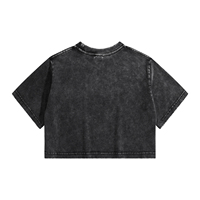 Nouveauté 2026 Crop tops pour femmes en coton coupe ajustée, style urbain d'été, délavé à l'acide, effet vieilli, avec appliques, style Hip Hop Punk