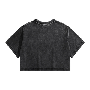 2026 New High Street Style Summer Cotton Acid Wash Vintage <b>Distressed</b> T-shirts Hip Hop Punk Crop <b>Tops</b> for Women - Product Image 2