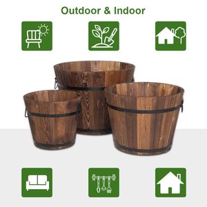 Set di 3 Fioriere in Legno Anticorrosione per Balconi e Giardini (41101629) - Product Image 6