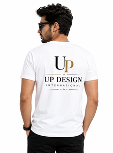 T-shirt en coton blanc personnalisé avec impression de logo graphique, col rond, manches courtes, streetwear décontracté, OEM ODM, marque privée - Product Image 4