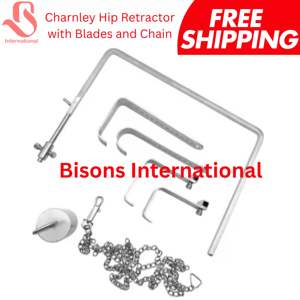 เครื่องมือผ่าตัดกระดูกและข้อแบบสเตนเลสสตีล ยี่ห้อ BISONS Wholesale รุ่น Manual Charnley Hip Retractor พร้อมโซ่และตุ้มน้ำหนัก - Product Image 1
