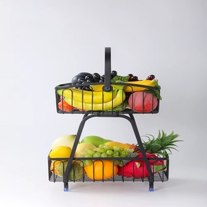 Industry Trending Modern Metal Wire Fruit Basket With Handle Gold Finish <b>Storage</b> Bowl For Kitchen Decor - Product Image 3