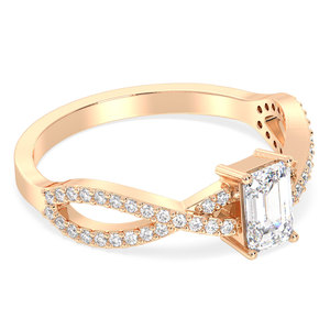 Bague de fiançailles REYES, design original, moissanite taille émeraude 0,5 carat, en argent sterling 925, bijoux de luxe exclusifs de créateur - Product Image 3