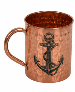 Handcrafted Hammered Copper Mug with Octopus Design Pure Copper Drinking Mug Moscow Mule Mug Marine Art Copper Cup - Product Image 4