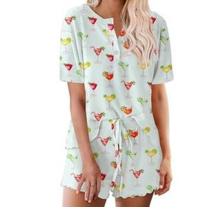 Pajamas Set for Women Short Sleeve Lounge Set 2 Piece Loungewear <b>PJs</b> Soft Cute Lightweight Sleepwear - Product Image 1