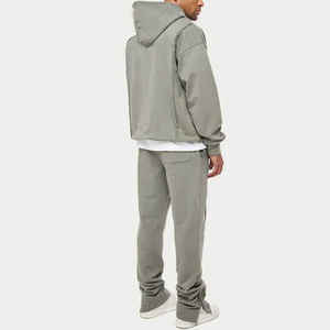 Vêtements pour hommes 2026 : Ensemble de survêtement uni pour le printemps, idéal pour l'entraînement et le jogging, comprenant un sweat à capuche et un pantalon de jogging - Product Image 2