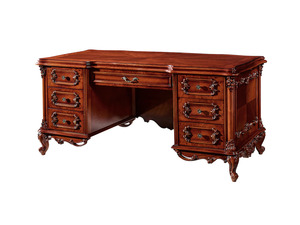 Grand Living Armand French writing <b>desk</b> is crafted from mahogany and features intricate hand carved details and a distinctive - Product Image 4
