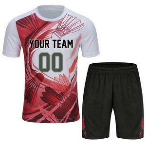 Vente en gros de maillots de sport personnalisés sublimés pour hommes adultes, manches courtes, col en V, 100% polyester, mode, tennis, uniformes pour adultes et jeunes - Product Image 6
