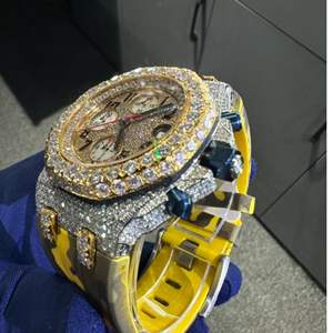 Reloj de Diamantes Incoloros Cultivados en Laboratorio de Alta Calidad, Automático, Mecánico, Estilo Ejecutivo, Oro Blanco, 20 mm, Estilo Hip Hop, con Incrustaciones de Diamantes DEF - Product Image 5