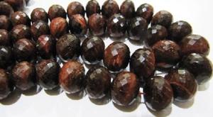 Cuentas facetadas de ojo de tigre marrón natural de 9-14 mm, graduadas, certificadas, de 8 pulgadas de largo, cuentas de piedras preciosas. - Product Image 2