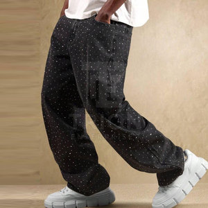 Pantalones elegantes de corte ajustado con pedrería para hombre, para uso en exteriores, hechos en Pakistán, pantalones con pedrería para hombre en venta. - Product Image 4