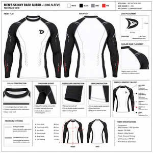 Maillot de bain pour homme à manches longues, noir et blanc, imprimé en relief en caoutchouc, respirant, séchage rapide, 220g, spandex polyester, pour adulte - Product Image 6